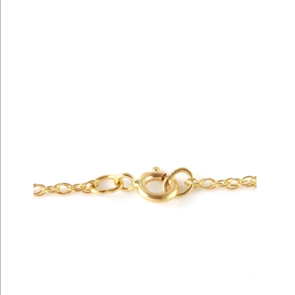 14K Gold Necklace with Heart Opal - Picture 3 of 4